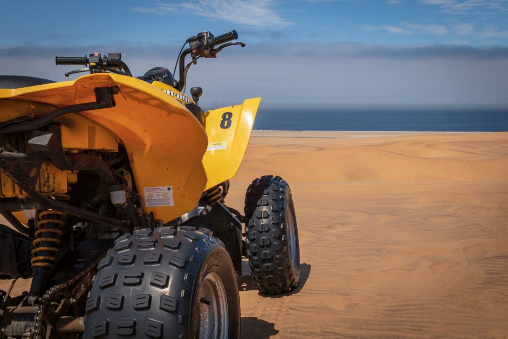 Yellow ATV in the desert